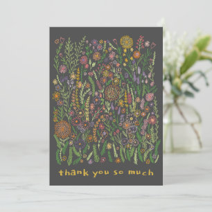 Colorful Flowers Fields Meadow Floral  Thank You Card
