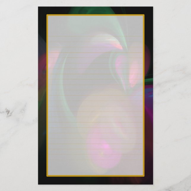 Colorful Flowers Fine Lined Stationery (Front)