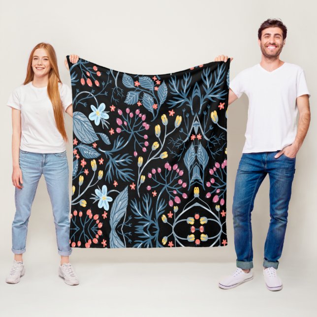 Colorful Flowers   Fleece Blanket (In Situ)