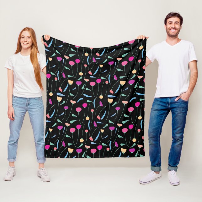 Colorful Flowers   Fleece Blanket (In Situ)