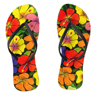  Colorful Flowers Flip Flops
