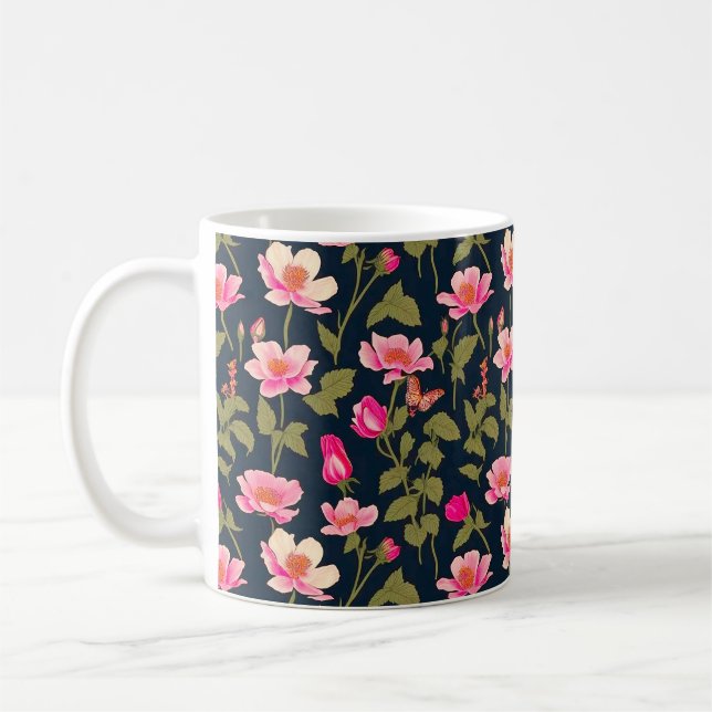Colorful flowers-Floral pattern 22 - Coffee Mug (Left)