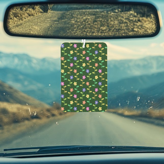Colorful Flowers, Floral Pattern, Greenery, Boho Air Freshener (Creator Uploaded)