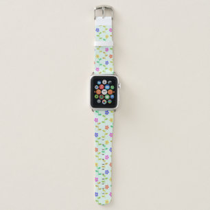 Colorful Flowers, Floral Pattern, Greenery, Boho Apple Watch Band