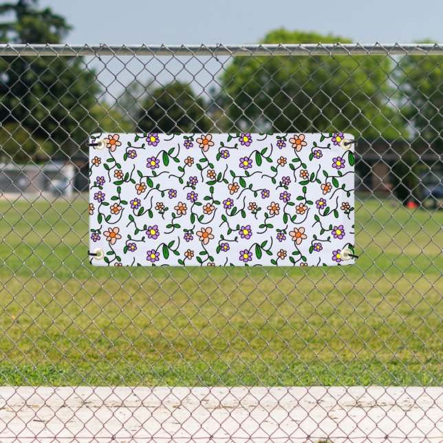 Colorful Flowers, Floral Pattern, Greenery, Boho Banner (Insitu)