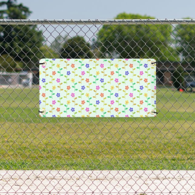 Colorful Flowers, Floral Pattern, Greenery, Boho Banner (Insitu)