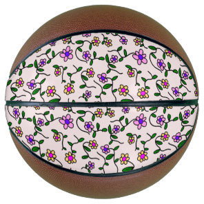 Colorful Flowers, Floral Pattern, Greenery, Boho Basketball