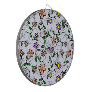 Colorful Flowers, Floral Pattern, Greenery, Boho Dart Board