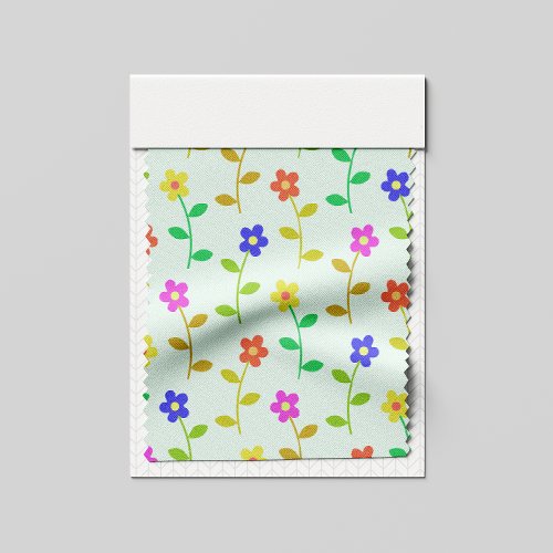 Colorful Flowers Floral Pattern Greenery Boho Fabric