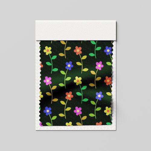 Colorful Flowers Floral Pattern Greenery Boho Fabric