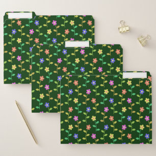 Colorful Flowers, Floral Pattern, Greenery, Boho File Folder