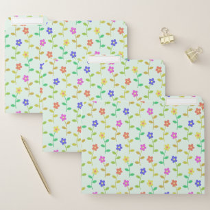 Colorful Flowers, Floral Pattern, Greenery, Boho File Folder