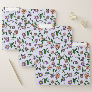 Colorful Flowers, Floral Pattern, Greenery, Boho File Folder
