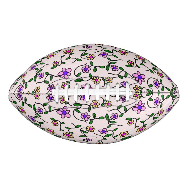 Colorful Flowers, Floral Pattern, Greenery, Boho Football (Front)