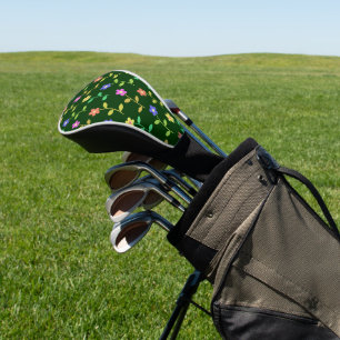 Colorful Flowers, Floral Pattern, Greenery, Boho Golf Head Cover