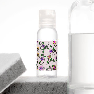 Colorful Flowers, Floral Pattern, Greenery, Boho Hand Sanitizer