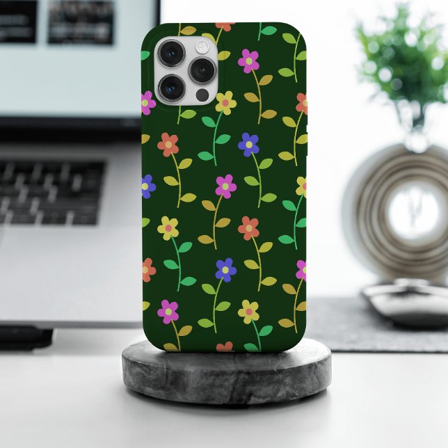 Colorful Flowers, Floral Pattern, Greenery, Boho iPhone Case (Creator Uploaded)