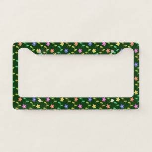 Colorful Flowers, Floral Pattern, Greenery, Boho License Plate Frame