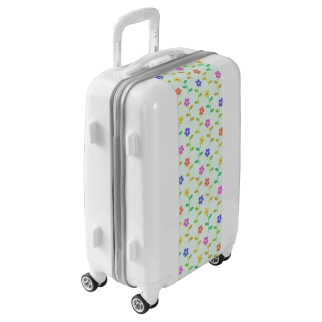 Colorful Flowers, Floral Pattern, Greenery, Boho Luggage (Rotated Left)