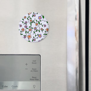 Colorful Flowers, Floral Pattern, Greenery, Boho Magnet