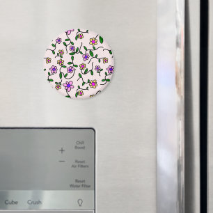 Colorful Flowers, Floral Pattern, Greenery, Boho Magnet