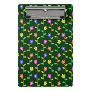 Colorful Flowers, Floral Pattern, Greenery, Boho Mini Clipboard