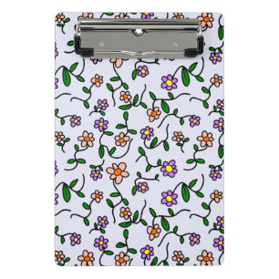 Colorful Flowers, Floral Pattern, Greenery, Boho Mini Clipboard
