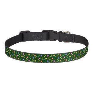 Colorful Flowers, Floral Pattern, Greenery, Boho Pet Collar