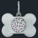 Colorful Flowers, Floral Pattern, Greenery, Boho Pet ID Tag<br><div class="desc">Elegant,  stylish and sophisticated pattern with colorful flowers and greenery. Modern and trendy gift,  perfect for the floral design lover in your life.</div>