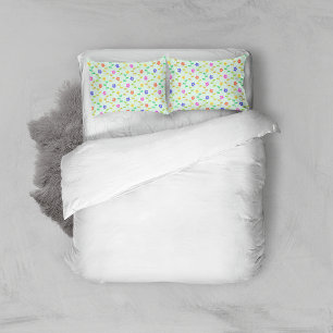 Colorful Flowers, Floral Pattern, Greenery, Boho Pillow Case