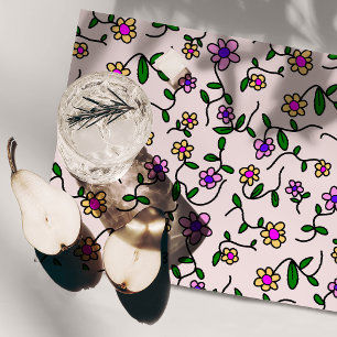 Colorful Flowers, Floral Pattern, Greenery, Boho Placemat