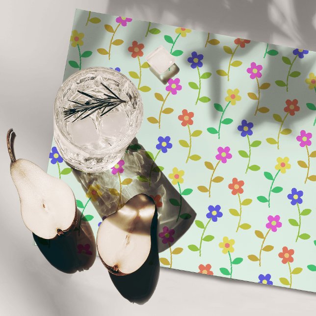 Colorful Flowers, Floral Pattern, Greenery, Boho Placemat (Creator Uploaded)