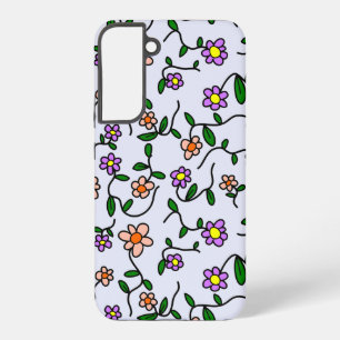 Colorful Flowers, Floral Pattern, Greenery, Boho Samsung Galaxy S22+ Case