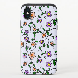 Colorful Flowers, Floral Pattern, Greenery, Boho iPhone XS Slider Case