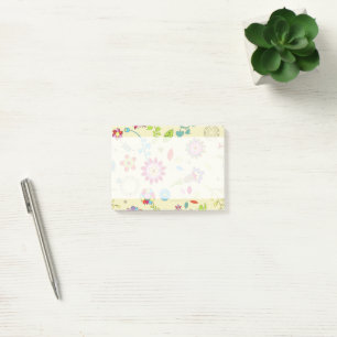 Colorful Flowers, Floral, Pattern Of Flowers Post-it Notes