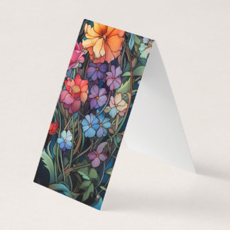 Colorful Flowers Folding Bookmarks Bookmarkers Business Card