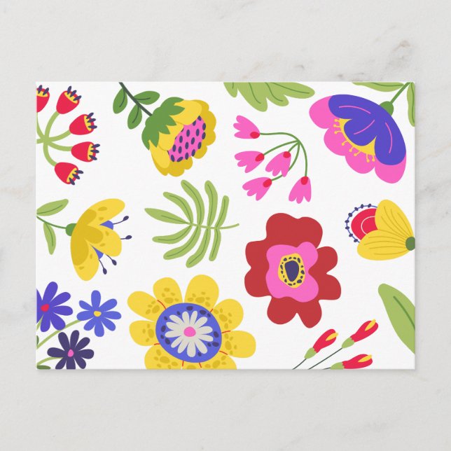 Colorful flowers fun  postcard (Front)