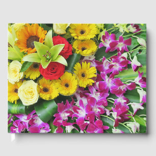 colorful+ flowers,    garden+ gnome,    calla+ lil guest book