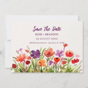 Colorful Flowers Garden watercolor baby shower Save The Date
