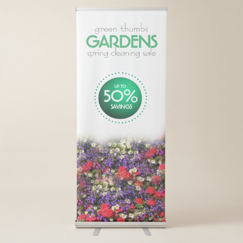 Colorful Flowers Gardens  Nursery Sale Retractable Banner