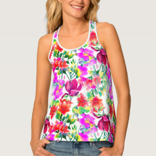 Colorful Flowers GC01 - Racerback Tank Top