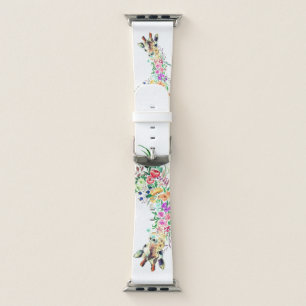Colorful Flowers Giraffe Apple Watch Band