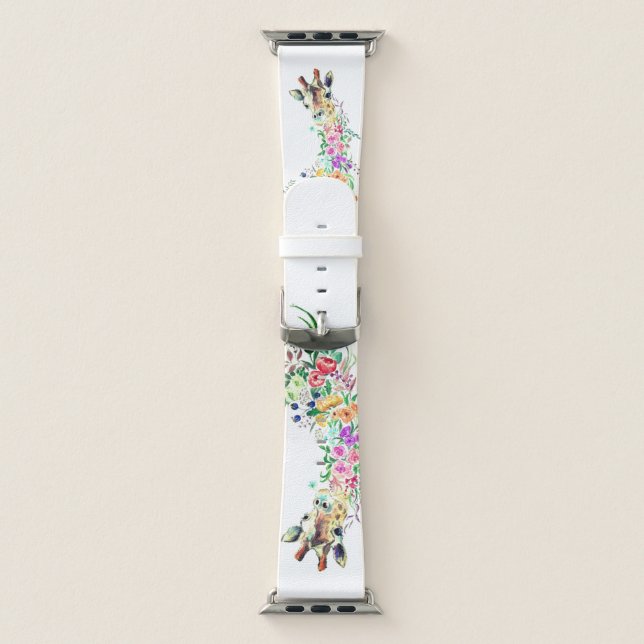 Colorful Flowers Giraffe Apple Watch Band (Band)