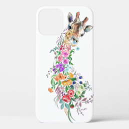 Colorful Flowers Giraffe iPhone Case