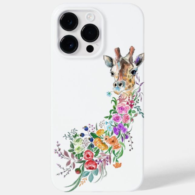 Colorful Flowers Giraffe Painting Spring Case-Mate iPhone Case (Back)