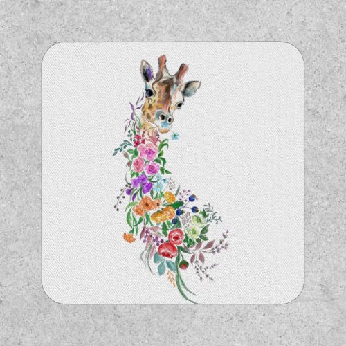 Colorful Flowers Giraffe Patch