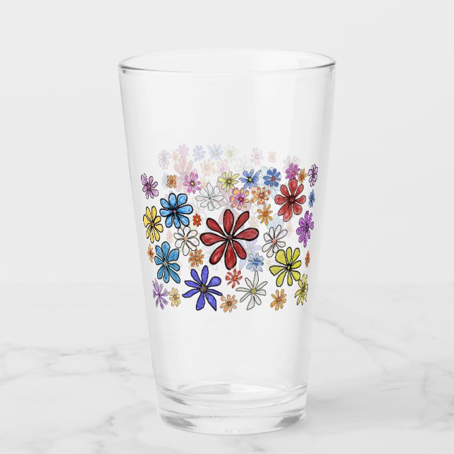 Colorful Flowers Glass (Front)