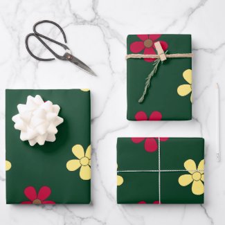Colorful Flowers Green Floral Flower Pattern