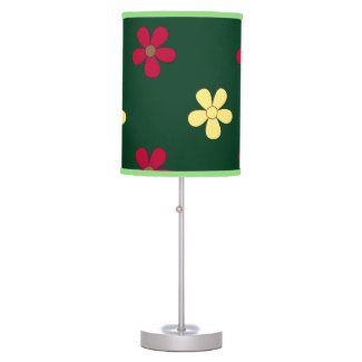 Colorful Flowers Green Vintage Floral Pattern 