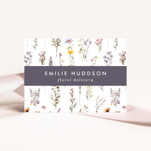 Colorful Flowers, Greenery, Floristry, Flower Shop Business Card
